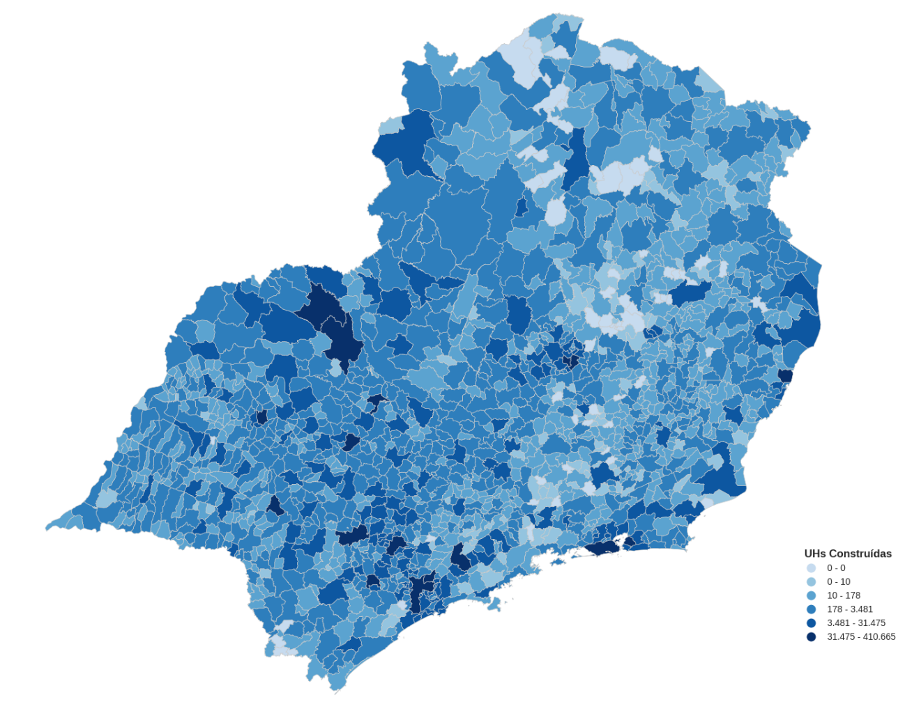 Distribuição Espacial do Programa Minha Casa, Minha Vida no Sudeste